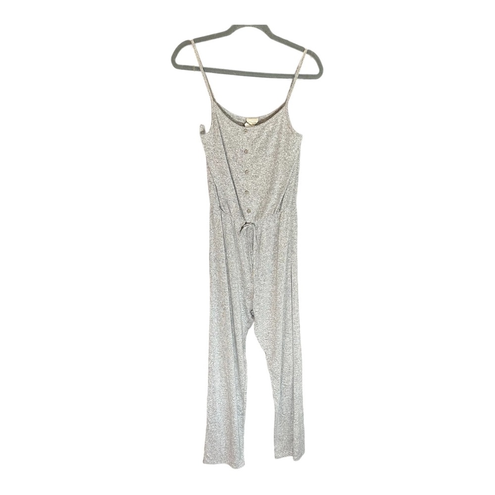 CAUTION TO THE WIND gray spaghetti strap pull on pant romper jumpsuit jumper